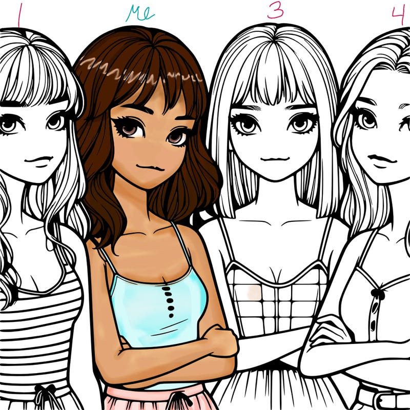 four realistic girls