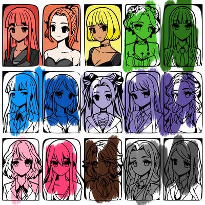 girls that look diffrent anime