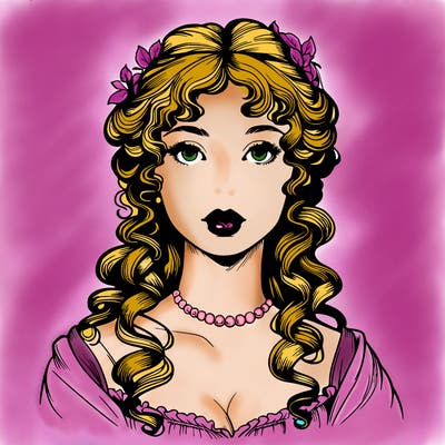 realistic regency era girl with lips