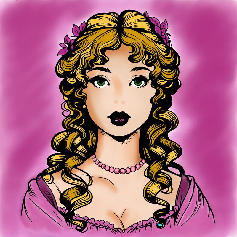 realistic regency era girl with lips