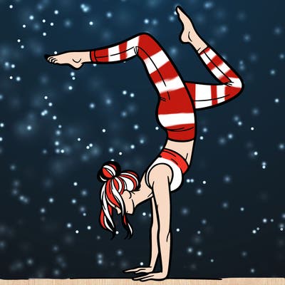 a woman doing a handstand