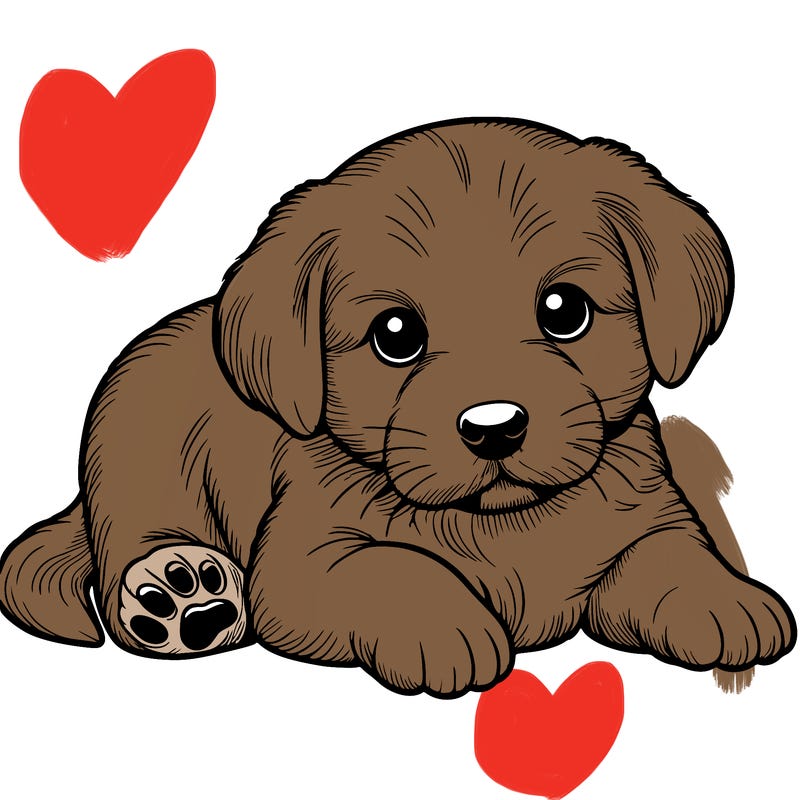 a cute realistic puppy