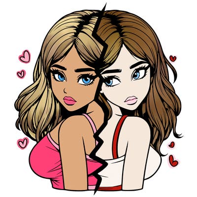 realistic girl split