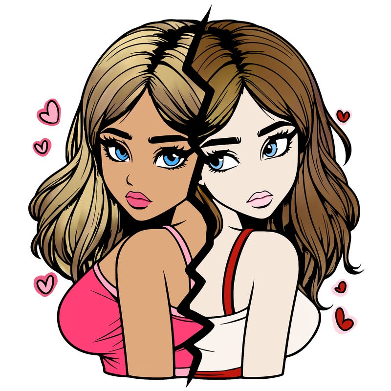 realistic girl split