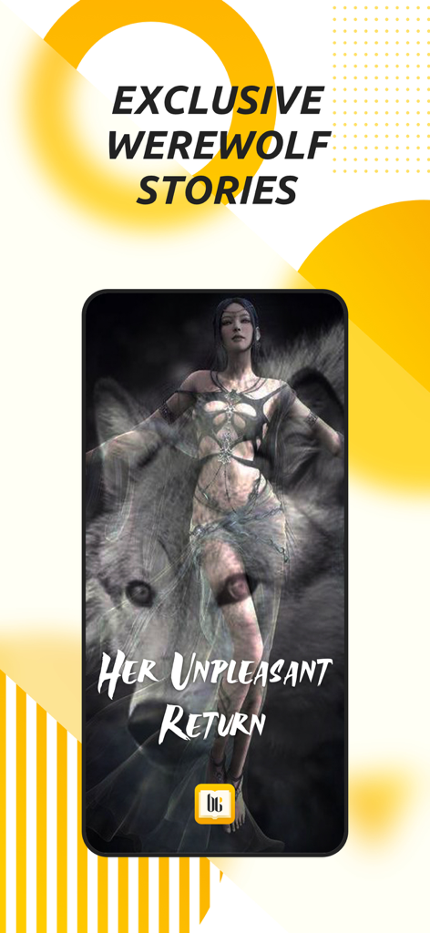 Babel Novel - Webnovel & Books - Babel Novel app screen featuring exclusive werewolf stories with a book cover titled Her Unpleasant Return.