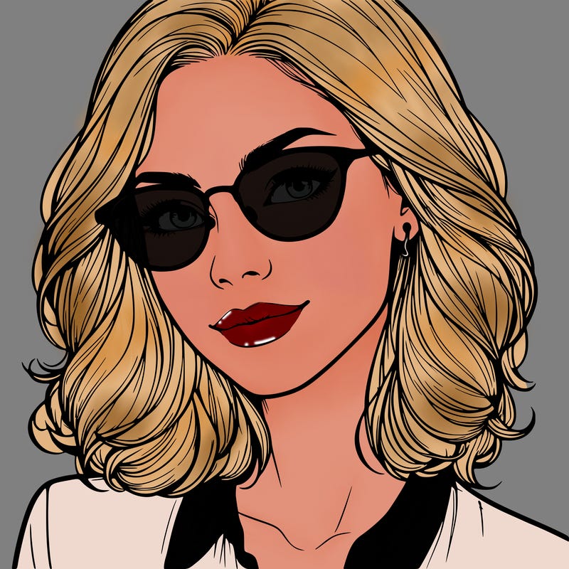 realistic woman with glasses