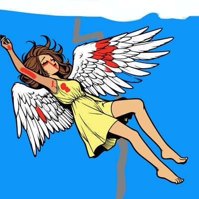 a falling angel realistic