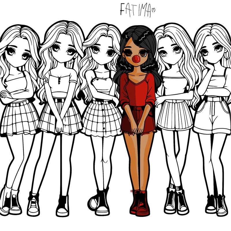 a group of girls realistic