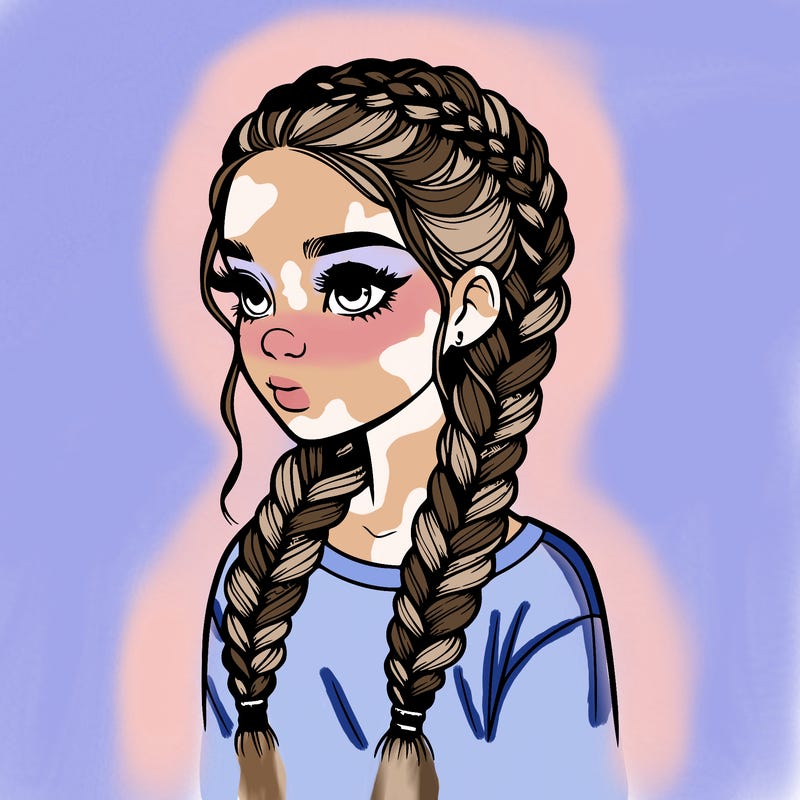 realistic girl with braids