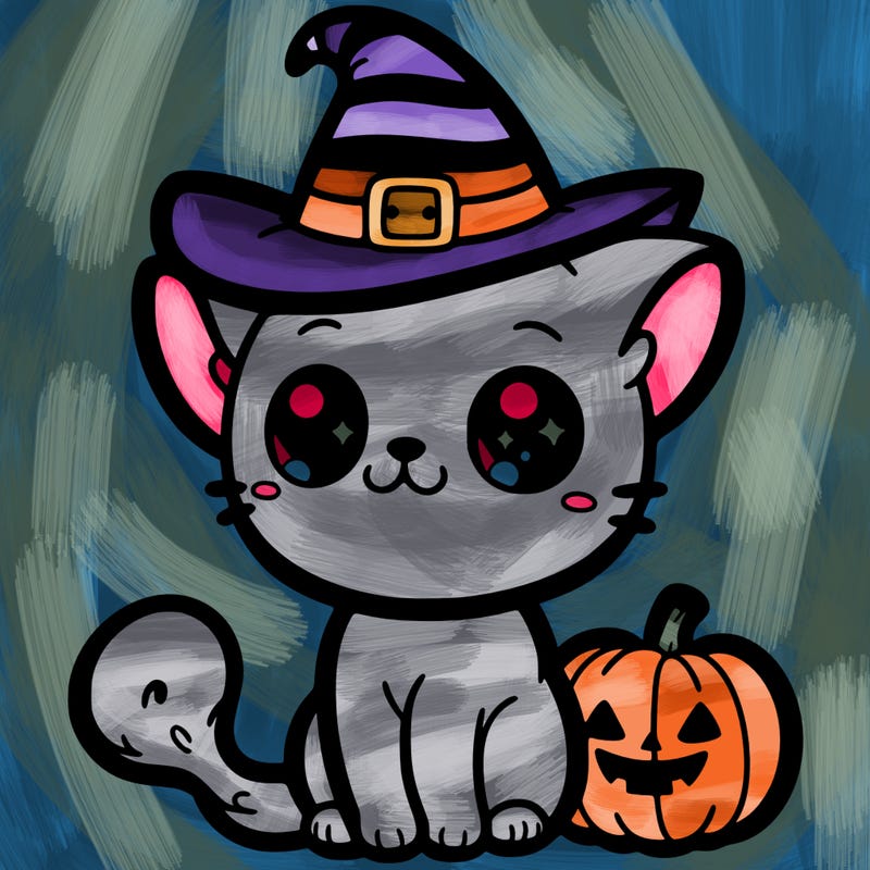cute little halloween cat
