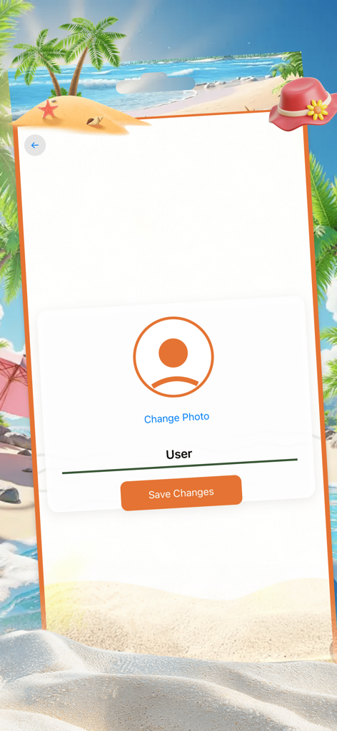 Suzo - Beam & Friend - Suzo Vibe user profile edit screen with beach background