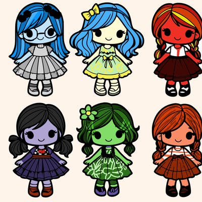 4 girls both wearing dresses