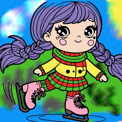 girl with ice skates