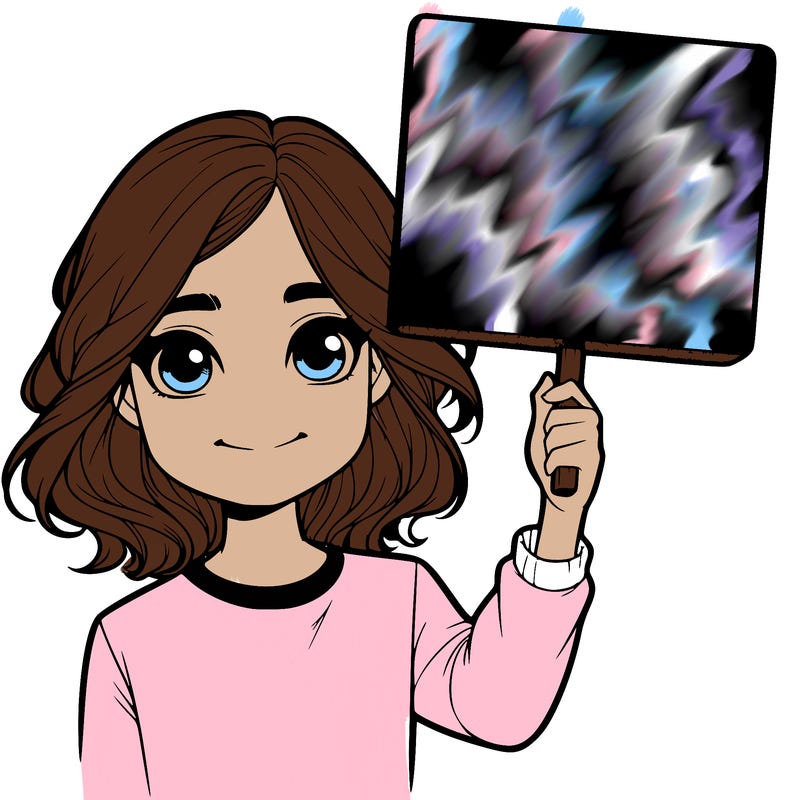realistic girl holding up a sign