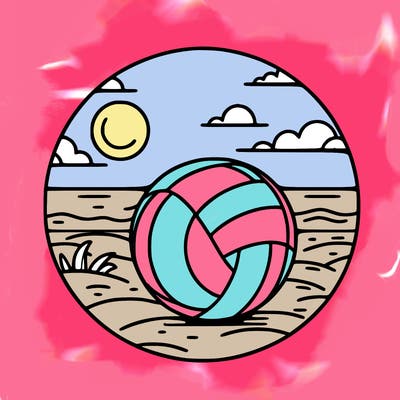 volleyball on a beach