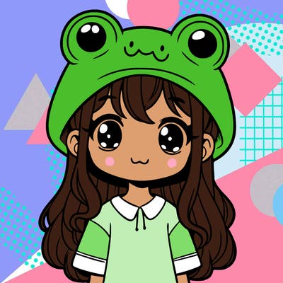 girl with frog hat