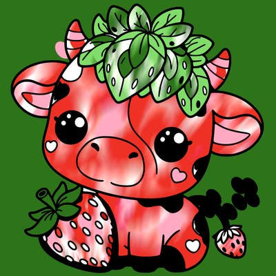 cute strawberry cow