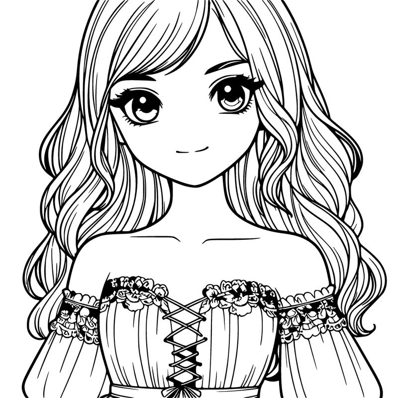 realistic girl wearing dress close up