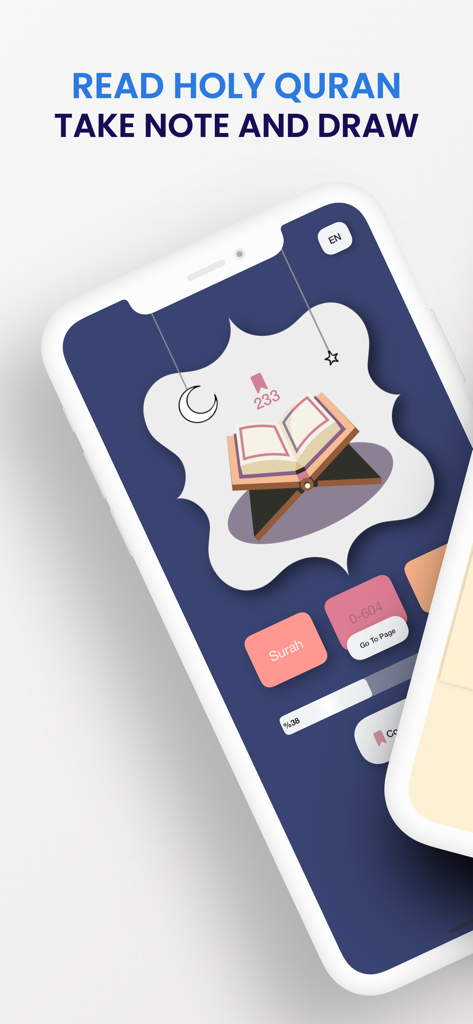 Quran Time - Interface do aplicativo Quran Time mostrando recursos para leitura e anotações