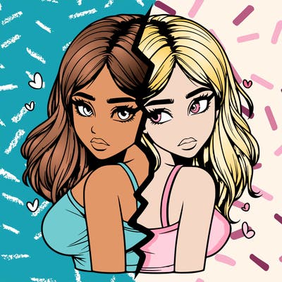 realistic girl split