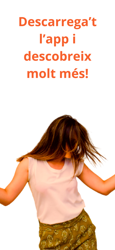 Myandbank - Una mujer celebrando con un texto en catalán animando a los usuarios a descargar la app de Myandbank