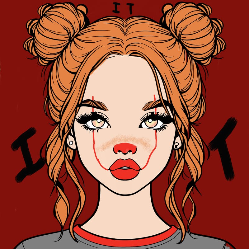 realistic girl with two buns in hair and lips