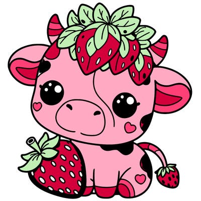 cute strawberry cow