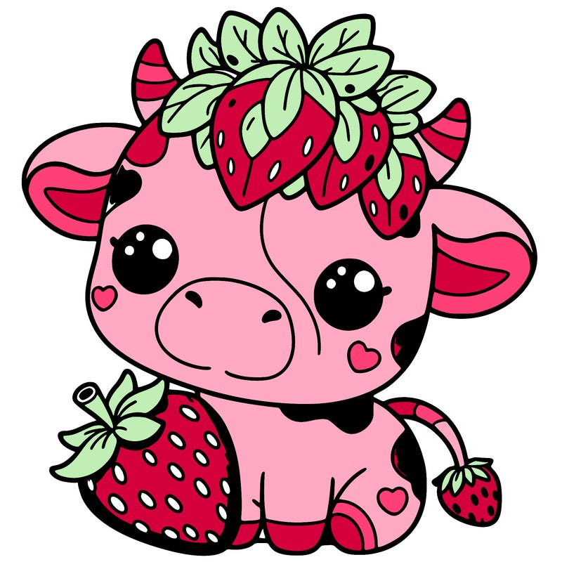 cute strawberry cow