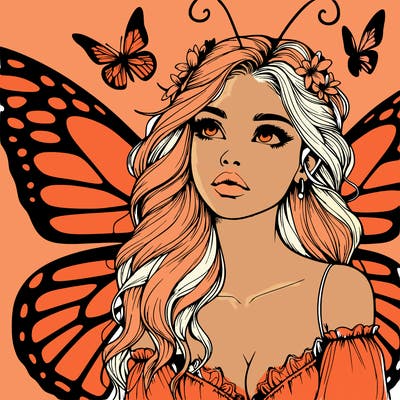 butterfly fairy realistic girl