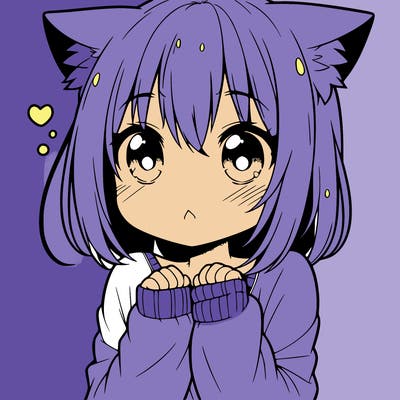 shy anime catgirl