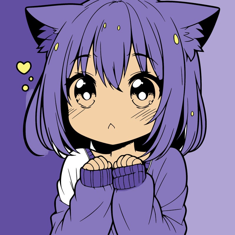 shy anime catgirl