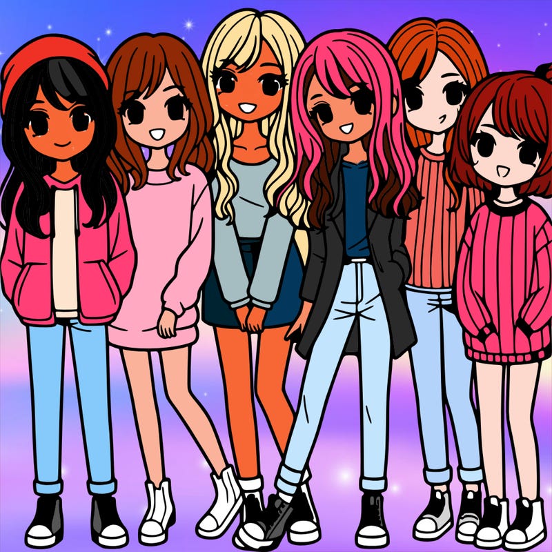 5 friends but girls