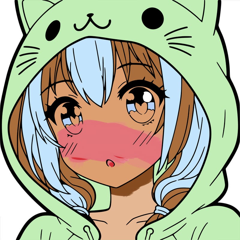 anime girl in cat onesie