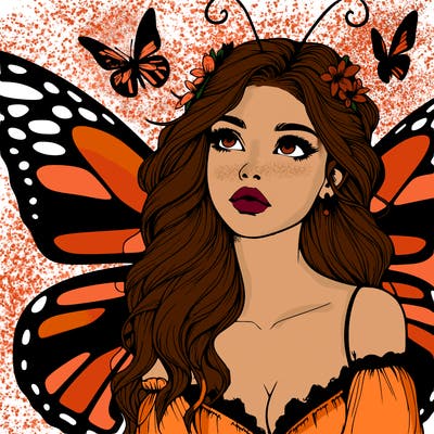 butterfly fairy realistic girl