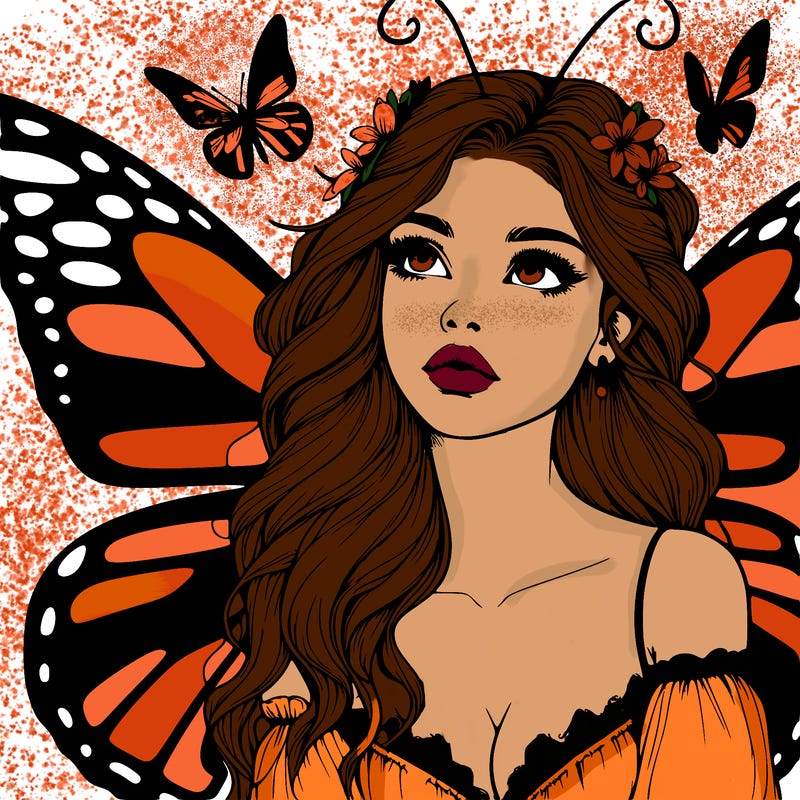 butterfly fairy realistic girl