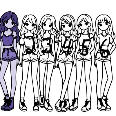 a group of girls wearing crop tops and shorts