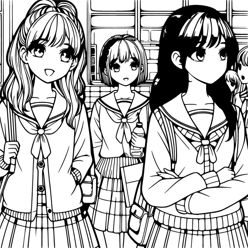 realistic girls in school