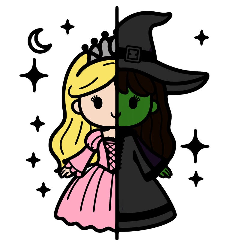 split princess and witch