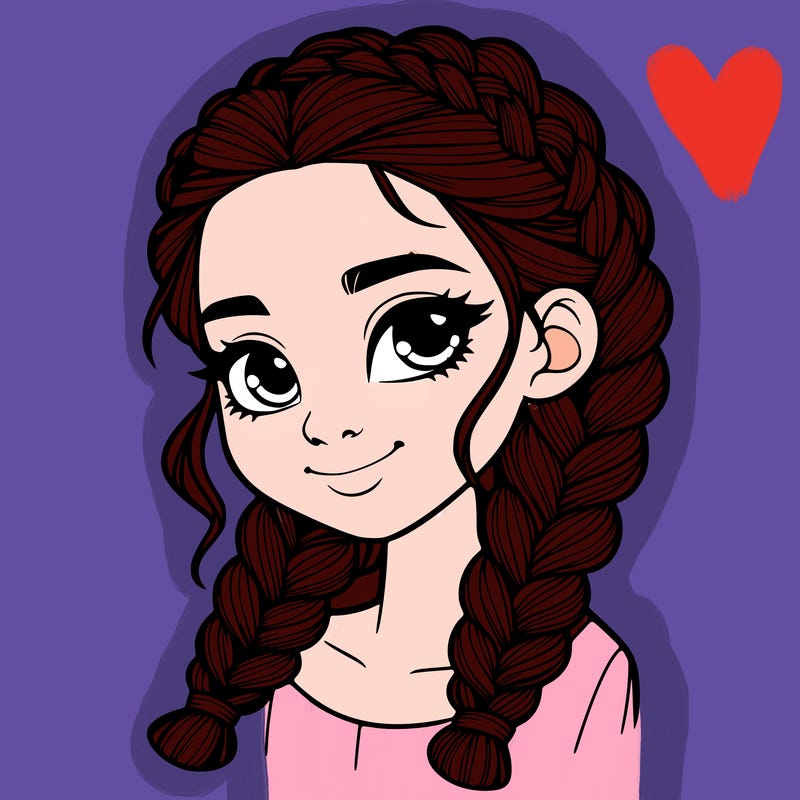 girl with braids realistic