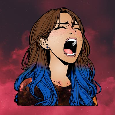 screaming realistic, girl