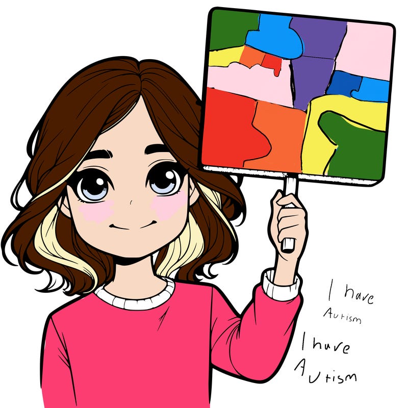 realistic girl holding up a sign