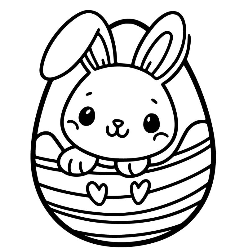 easter egg with a cute bunny in