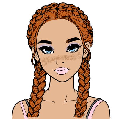 realistic girl with braids
