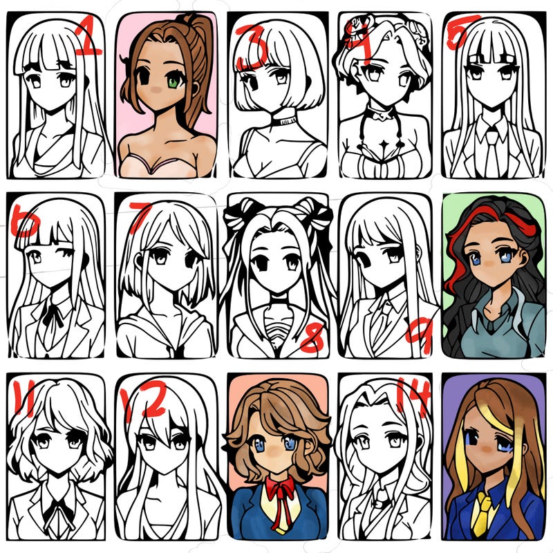 girls that look diffrent anime