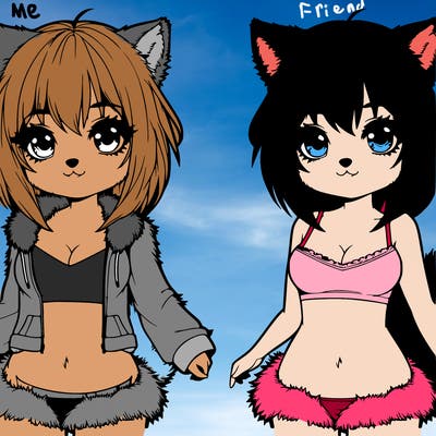 realistic cute girl furry