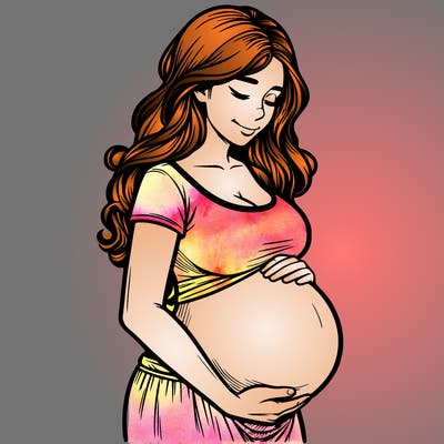 woman heavily pregnant realistic