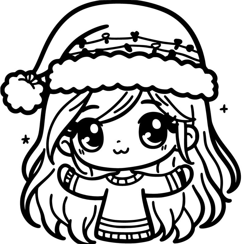 girl with christmas hat