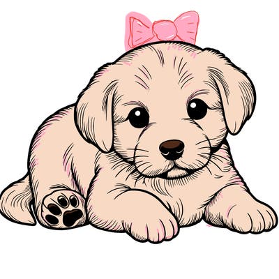 a cute realistic puppy