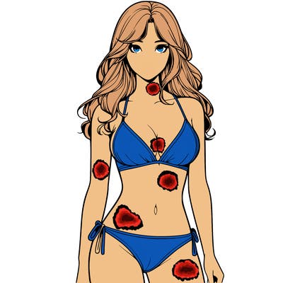 realistic girl with a revealing swimsuit