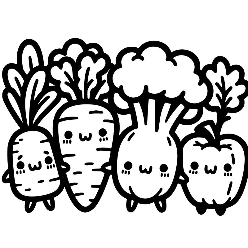 kawaii veggies